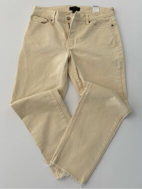 Banana Republic Cream High-Rise Straight Jeans